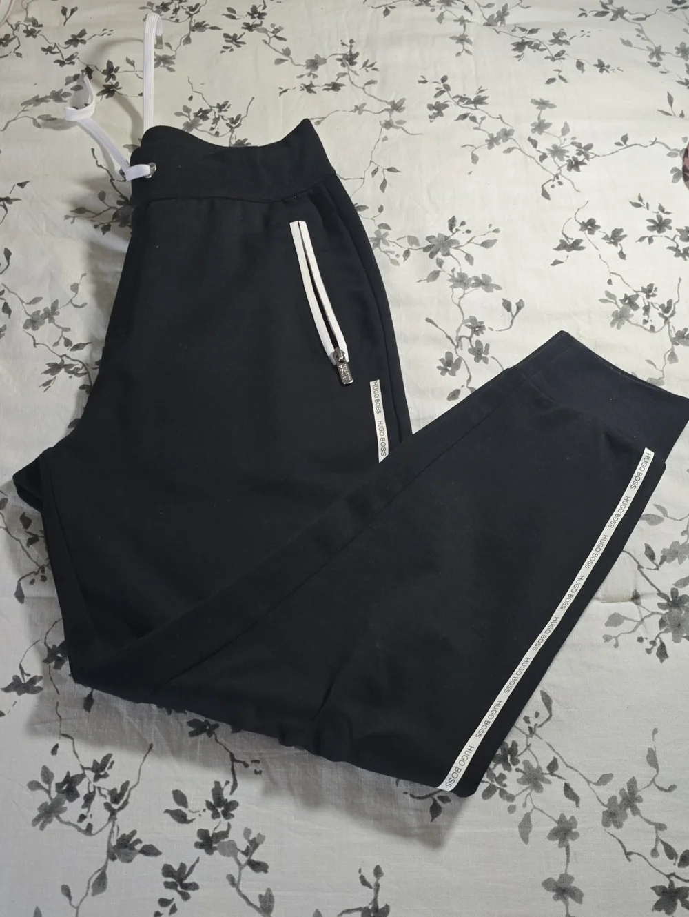 Hugo Boss Black Track Jacket Set  with White Trim, Sz S